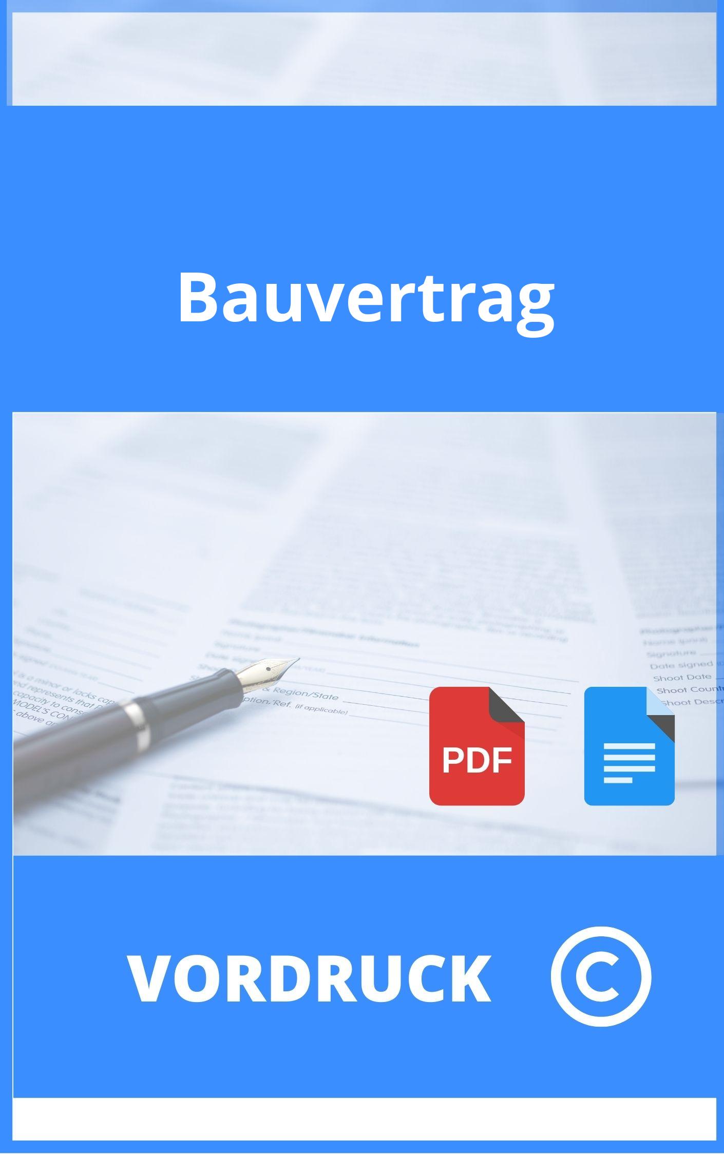 Vordruck Bauvertrag
